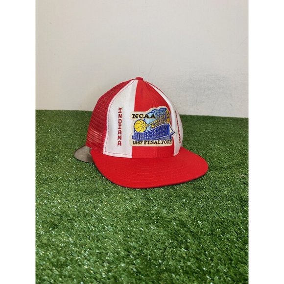 Vintage Indiana Hoosiers hat cap snap back basketball mens lucky stripes AJD - Picture 2 of 8